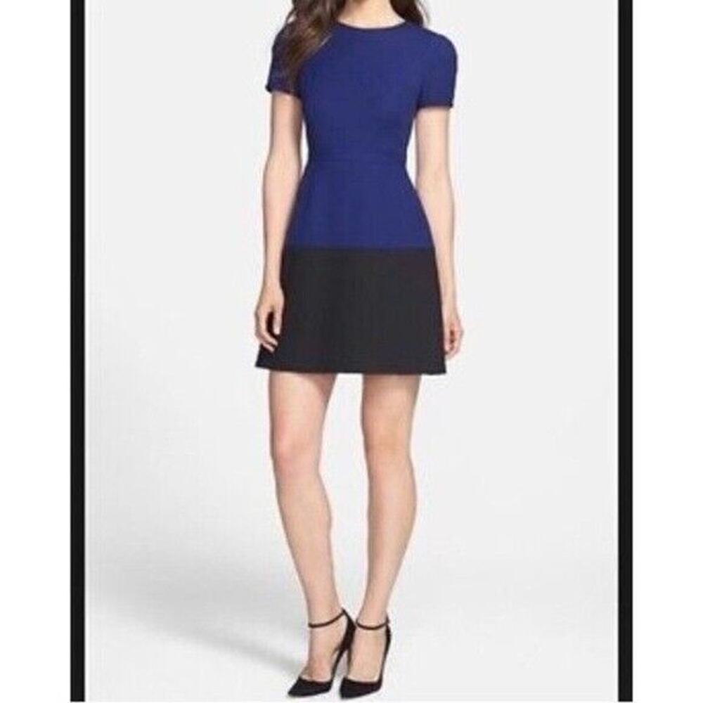 BCBGMAXAZRIA Hannah Dress Blue Orient Petites‎ Womens Size 8P